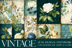 Vintage Patchwork Background, Junk Journal Style Papers, s5 Product Image 1