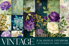 Vintage Patchwork Background, Junk Journal Style Papers, s6 Product Image 1