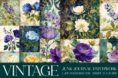 Vintage Patchwork Background, Junk Journal Style Papers, s7 Product Image 1