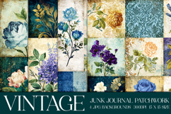 Vintage Patchwork Background, Junk Journal Style Papers, s8 Product Image 1