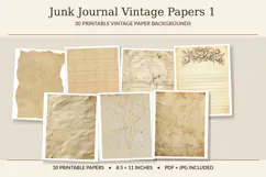 Junk Journal Vintage Papers 1 Printable Vintage Papers Product Image 1