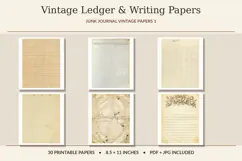 Junk Journal Vintage Papers 1 Printable Vintage Papers Product Image 3
