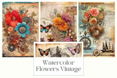 Watercolor Flowers Vintage Junk Journal Product Image 1