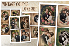 Vintage love couple, Scrapbooking clipart, Junk journal page Product Image 1