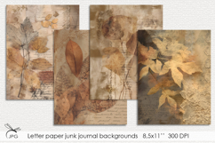Letter paper junk journal backgrounds - 4 Variations Product Image 1