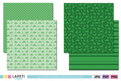 Green jurassic themed digital paper set for kids crafts and scrapbooking