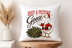 Just A Festive Goose Christmas PNG - Holiday Shirt Art Product Image 4