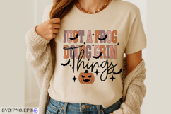 Just A Frog Doing Grim Things Halloween SVG PNG T-shirt Product Image 2