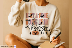 Just A Frog Doing Grim Things Halloween SVG PNG T-shirt Product Image 1