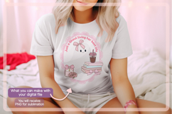 Cute Ghost PNG: bookish iced coffee ghost Sublimation Product Image 3