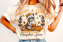 Just a Girl Who Loves Pumpkin Spice PNG, Autumn PNG, Fall Product Image 2