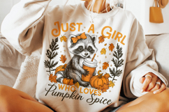 Just a Girl Who Loves Pumpkin Spice PNG, Autumn PNG, Fall Product Image 3