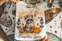 Just a Girl Who Loves Pumpkin Spice PNG, Autumn PNG, Fall Product Image 1