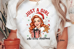 Just a Girl, Retro Christmas Girl Png Product Image 2