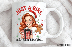 Just a Girl, Retro Christmas Girl Png Product Image 4