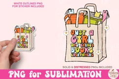 Just A Girl Who Brings Books Everywhere PNG Product Image 1