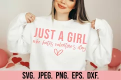 Just A Girl Who Hates Valentine's Day SVG - Single AF SVG Product Image 3