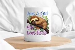 Just A Girl Who Loves Sloths Sublimation PNG Product Image 3