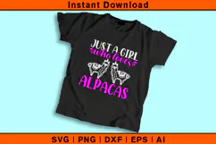 Just a Girl Who Loves Alpacas SVG Cute Animal Design File Product Image 2