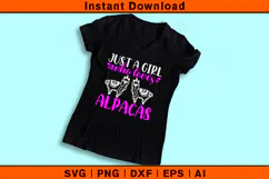 Just a Girl Who Loves Alpacas SVG Cute Animal Design File Product Image 3