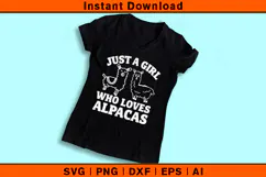 Just a Girl Who Loves Alpacas SVG Cute Farm Animal Design Product Image 3
