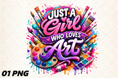 Just A Girl Who Loves Art Png Product Image 1