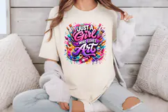 Just A Girl Who Loves Art Png Product Image 5