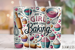 Just A Girl Who Loves Baking, Kitchen Tools Tumbler, Baker Product Image 1