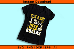 Just a Girl Who Loves Bees and Koalas SVG Product Image 3