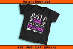Just A Girl Who Loves Billiards SVG Pool Player Design Product Image 2
