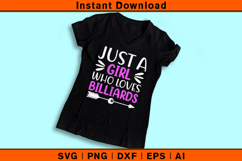 Just A Girl Who Loves Billiards SVG Pool Player Design Product Image 3