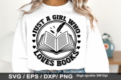 Reading Books SVG Design - Just a Girl Who Loves Books Product Image 5