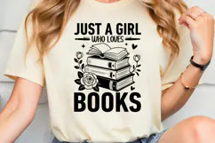 Just a Girl Who Loves Books SVG, Book Lover SVG, Reading SVG Product Image 2