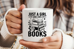 Just a Girl Who Loves Books SVG, Book Lover SVG, Reading SVG Product Image 3