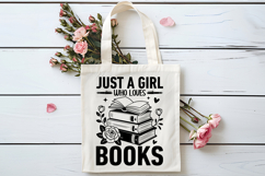 Just a Girl Who Loves Books SVG, Book Lover SVG, Reading SVG Product Image 4