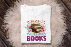 Just A Girl Who Loves Books Sublimation PNG Product Image 2