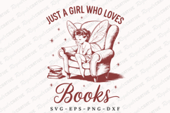 Just A Girl Who Loves Books SVG Design Product Image 1
