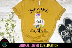 JUST A GIRL WHO LOVES CATS SUBLIMATION DESIGN IDEA