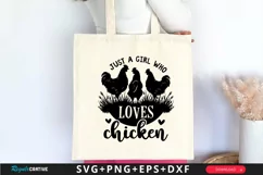 Just A Girl Who Loves Chickens SVG, Chicken SVG Design Product Image 3