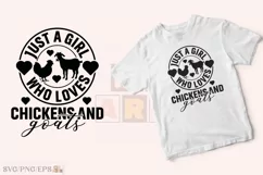 Just A Girl Who Loves Chickens And Goats SVG T-shirt Design Product Image 2