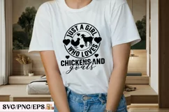 Just A Girl Who Loves Chickens And Goats SVG T-shirt Design Product Image 3