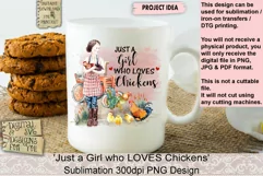 Girl and chicken PNG Digital file for Sublimation, Iron-on transfers, DTG Printing.