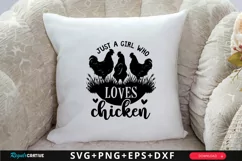 Just A Girl Who Loves Chickens SVG, Chicken SVG Design Product Image 2