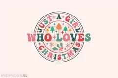 Just a Girl Who Loves Christmas T-shirt Design Product Image 1