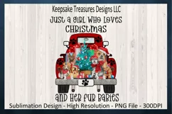Girl Who Loves Christmas And Her Fur Babies Sublimation PNG Product Image 6