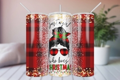 Christmas Tumbler Wrap, Messy Bun Sublimation PNG design Product Image 1