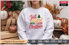 Just A Girl Who Loves Christmas SVG | Christmas SVG Product Image 1