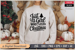 Just A Girl Who Loves Christmas SVG | Christmas SVG Product Image 2