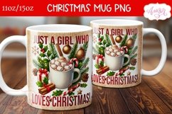 Just a girl who loves Christmas mug wrap PNG for sublimation Product Image 1