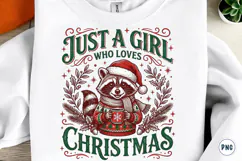 Just A Girl Who Loves Christmas PNG Product Image 1
